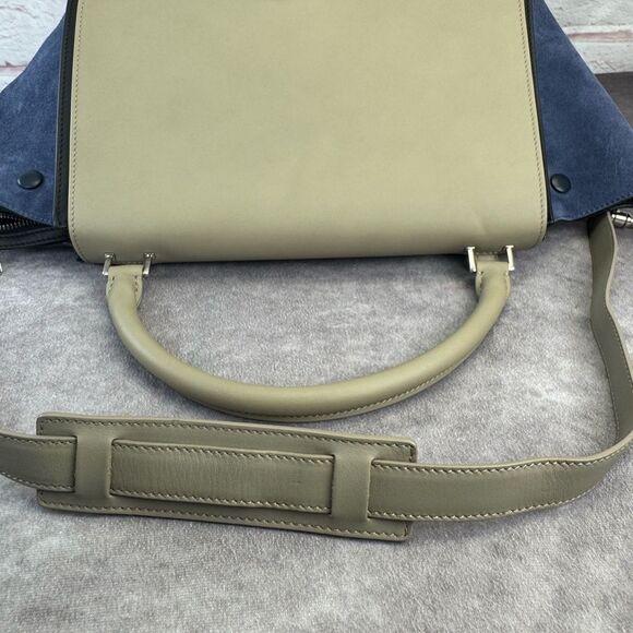 Celine Colorblock Leather Suede Medium Trapeze Shoulder Bag - Picture 9 of 14